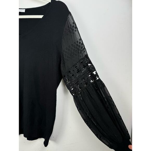 Sioni Milano Bohemian Dark Feminine Hippie Whimsygoth Fairy Crochet Lace Top L - Picture 3 of 6